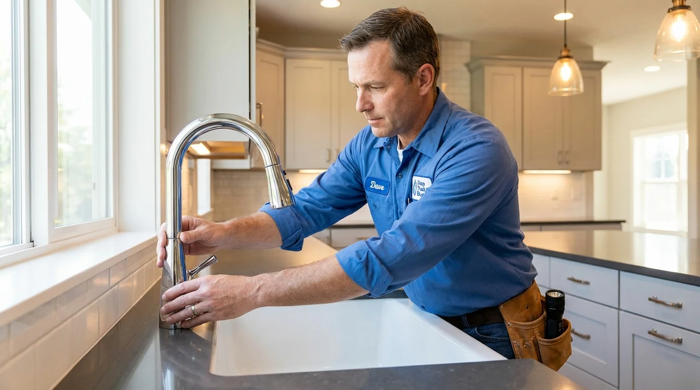 Kitchen faucet installation by Johns Plumbing LLC in Sabinal